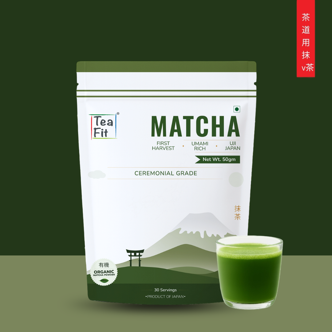 茶 Matcha 150g Ceremonial Matcha India | Uji Japan, JAS Organic | TeaFit