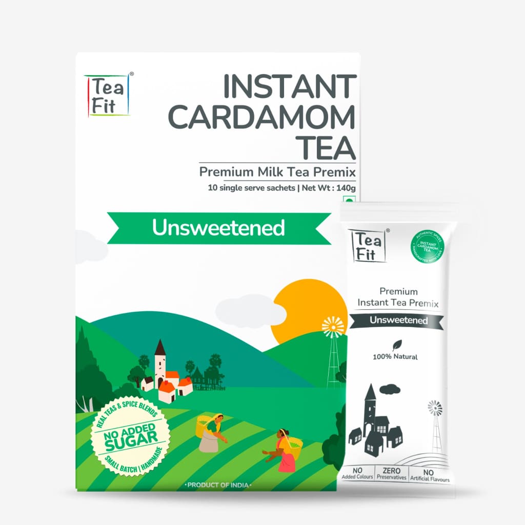 Cardamom Tea Premix - Unsweetened - Powdered Beverage Mix