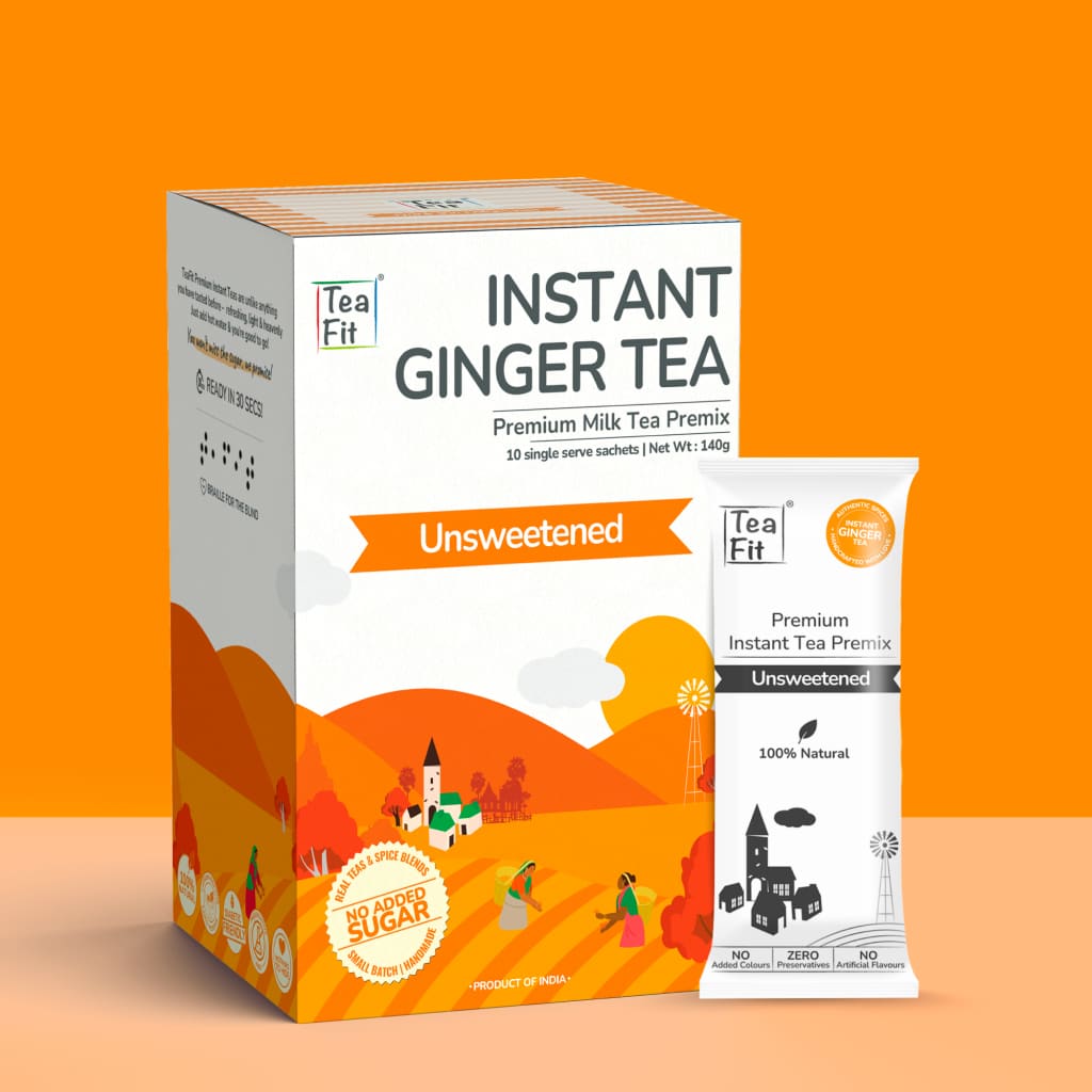 Ginger Tea Premix - Unsweetened - Powdered Beverage Mix