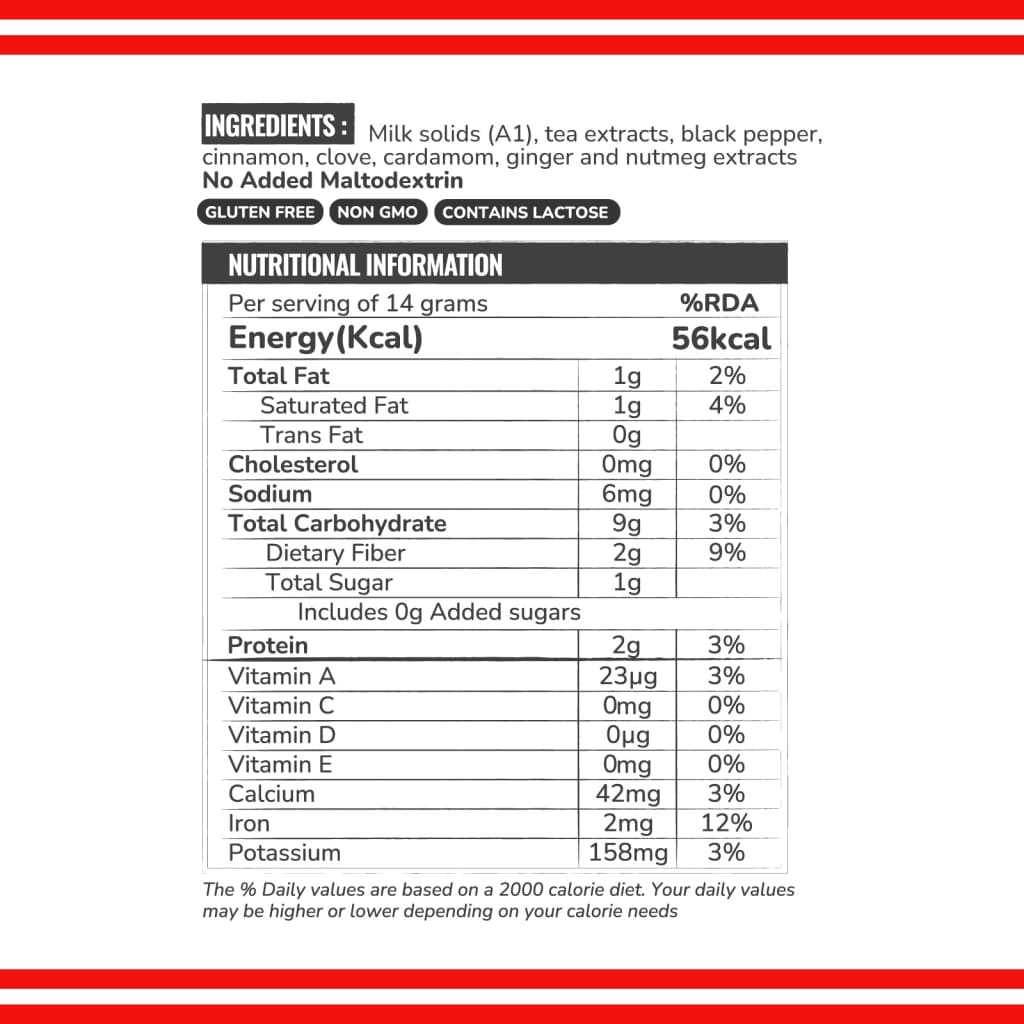 Indian Spiced Tea Premix - Unsweetened - Powdered Beverage