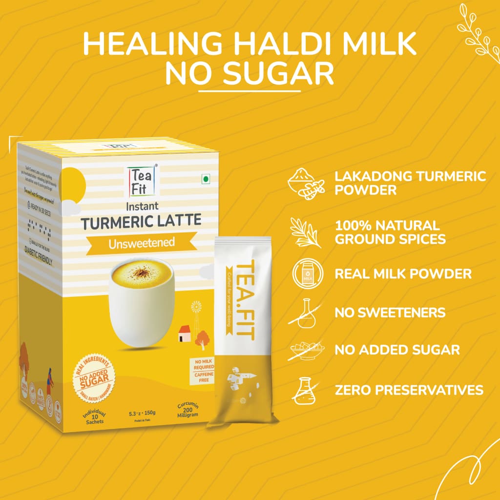 Instant Turmeric Latte Premix Unsweetened Powdered Beverage