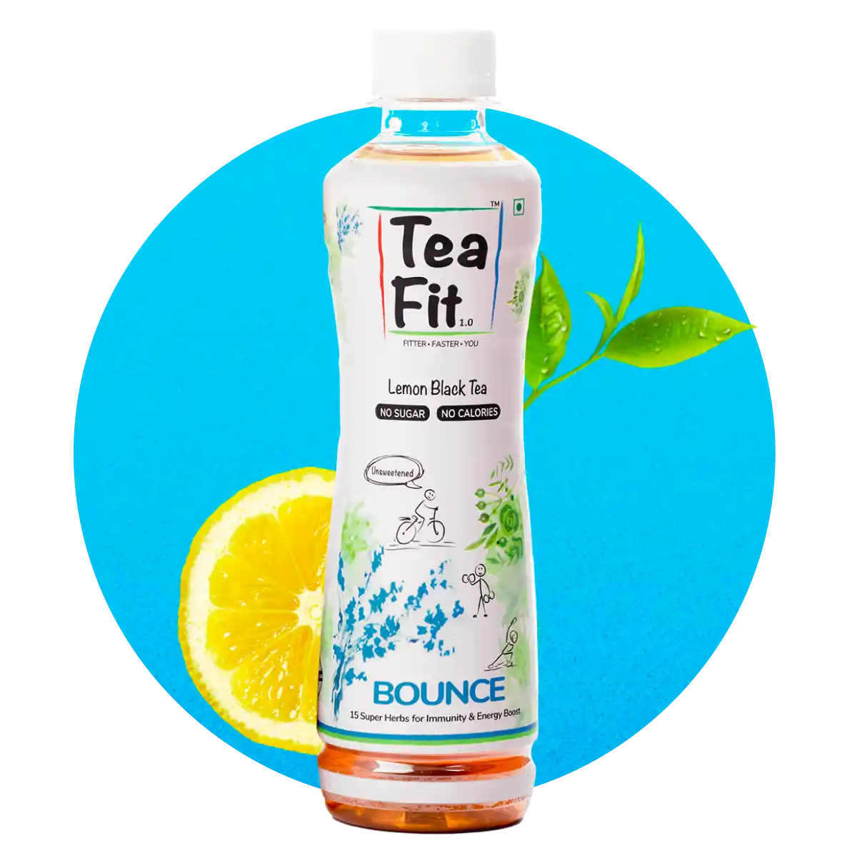 Lemon black tea bottle.