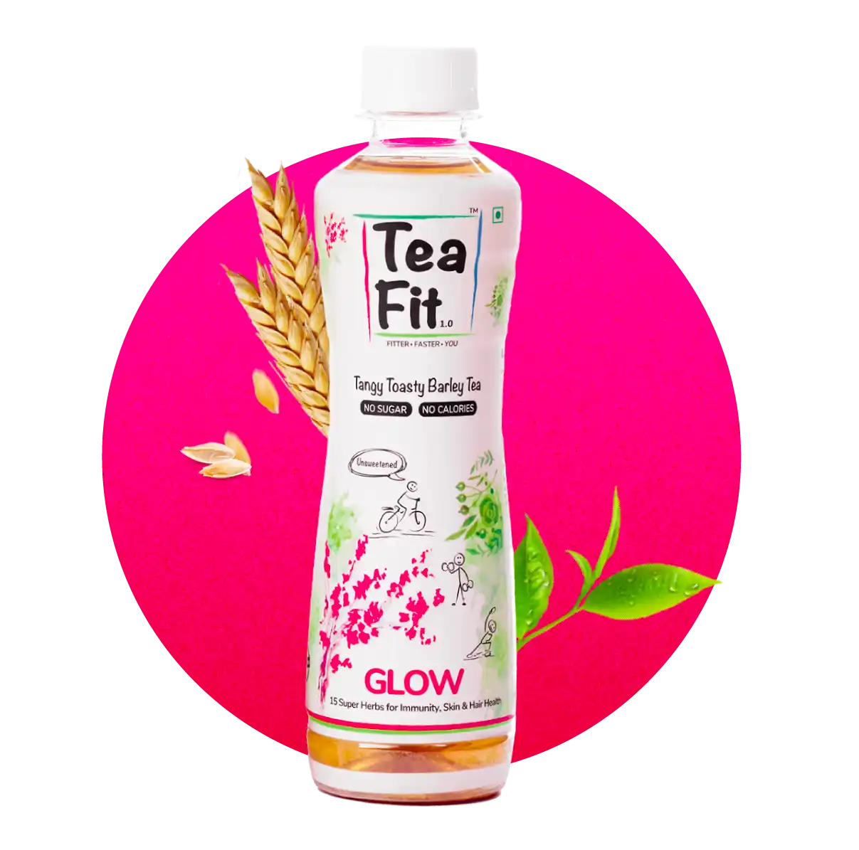 Tea Fit barley tea bottle.