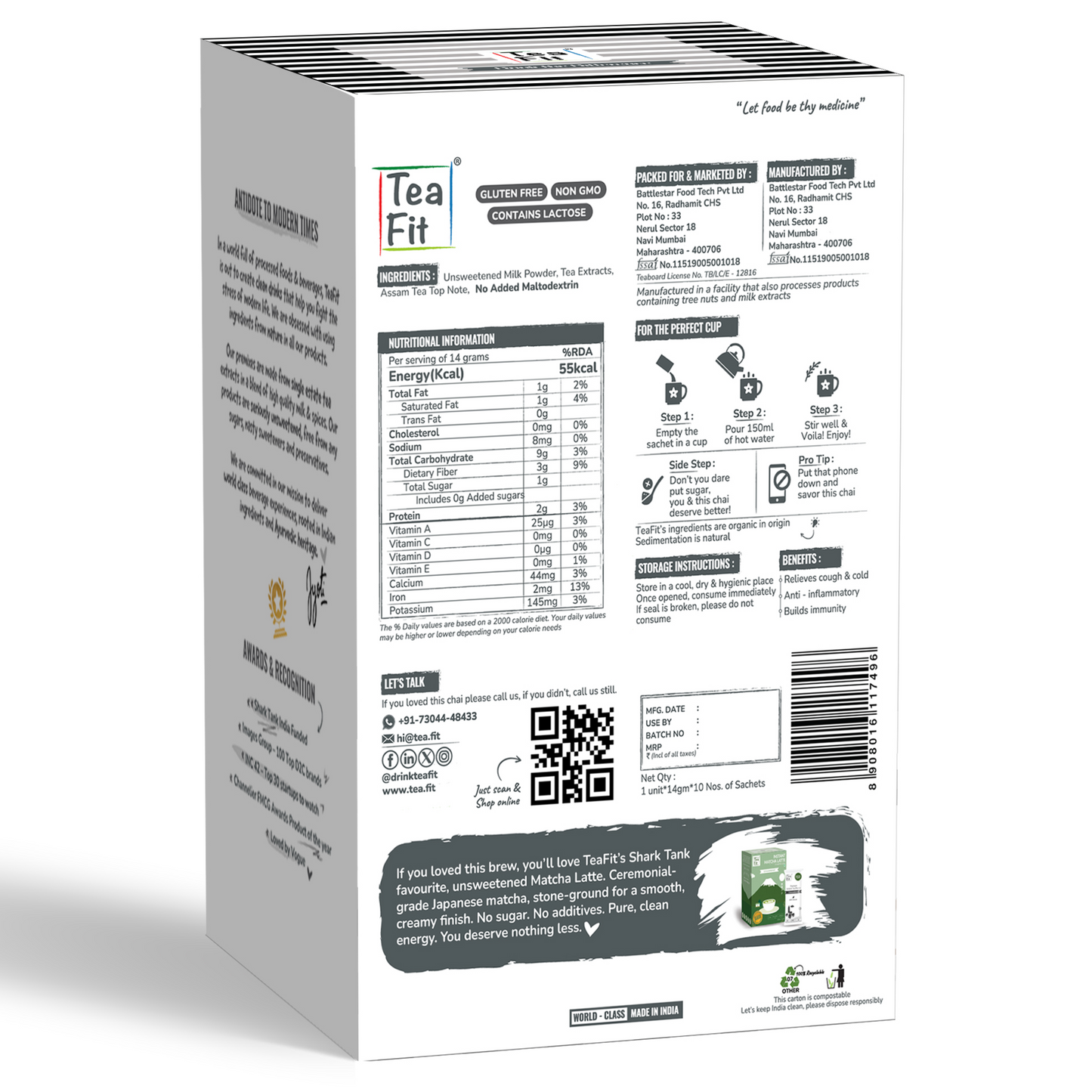 Instant Karak Tea Premix - Unsweetened