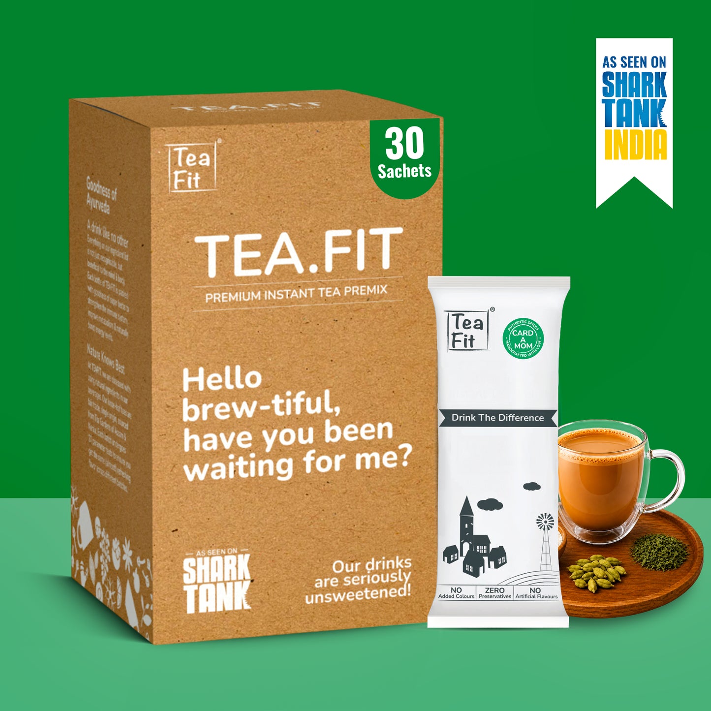 Instant Cardamom Tea Premix - Unsweetened