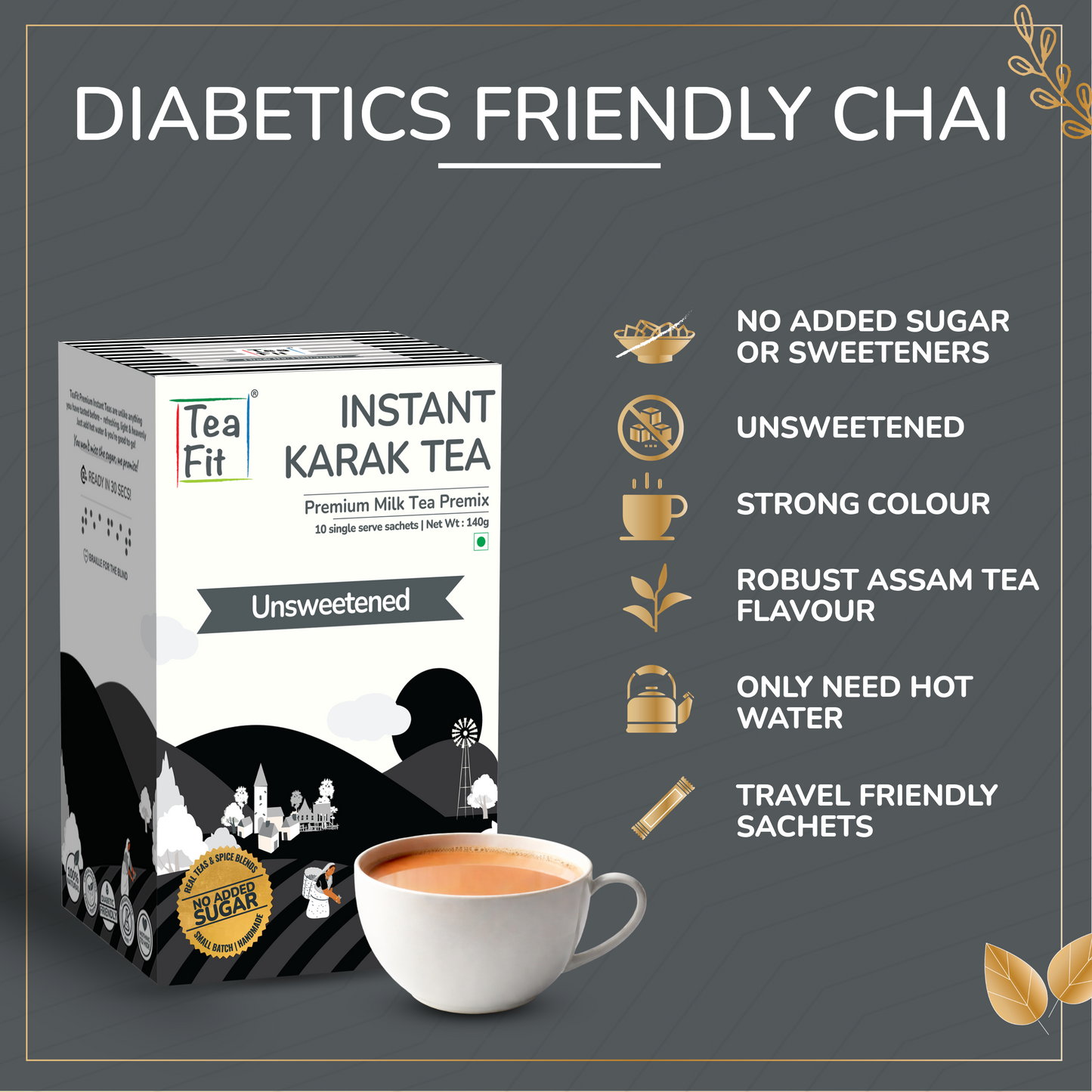 Instant Karak Tea Premix - Unsweetened