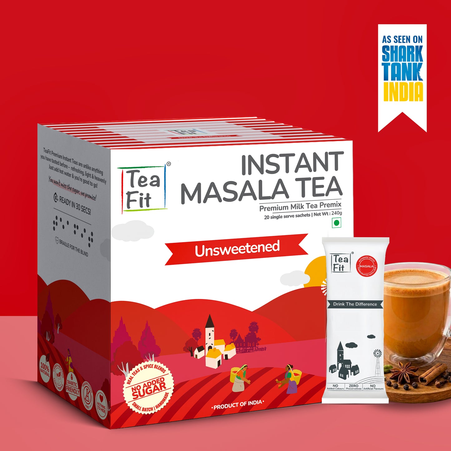 Instant Masala Tea Premix - Unsweetened