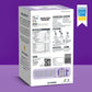 The back of a white tea box package shown on a purple gradient background, with product details, ingredients, instructions, and a Shark Tank India promotional badge.