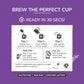 Three-step brewing instructions for Tea Fit Assorted Pack: empty sachet into a cup, pour hot water, and stir, shown on a purple background