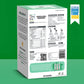 The back of a white and green Tea Fit tea box, showing product details, ingredients, instructions, and a barcode, set against a solid green background with a Shark Tank India promotional badge on the top right.