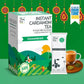 Tea Fit Instant Cardamom Tea Premium Milk Tea Premix Unsweetened box and single-serve sachet shown with a prepared cup of tea, cardamom pods, and a green decorative background with hanging lantern motifs.