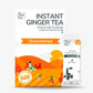 Tea Fit Instant Ginger Tea Premium Milk Tea Premix in an orange and white box, shown alongside a single sachet pack on a light gray background.