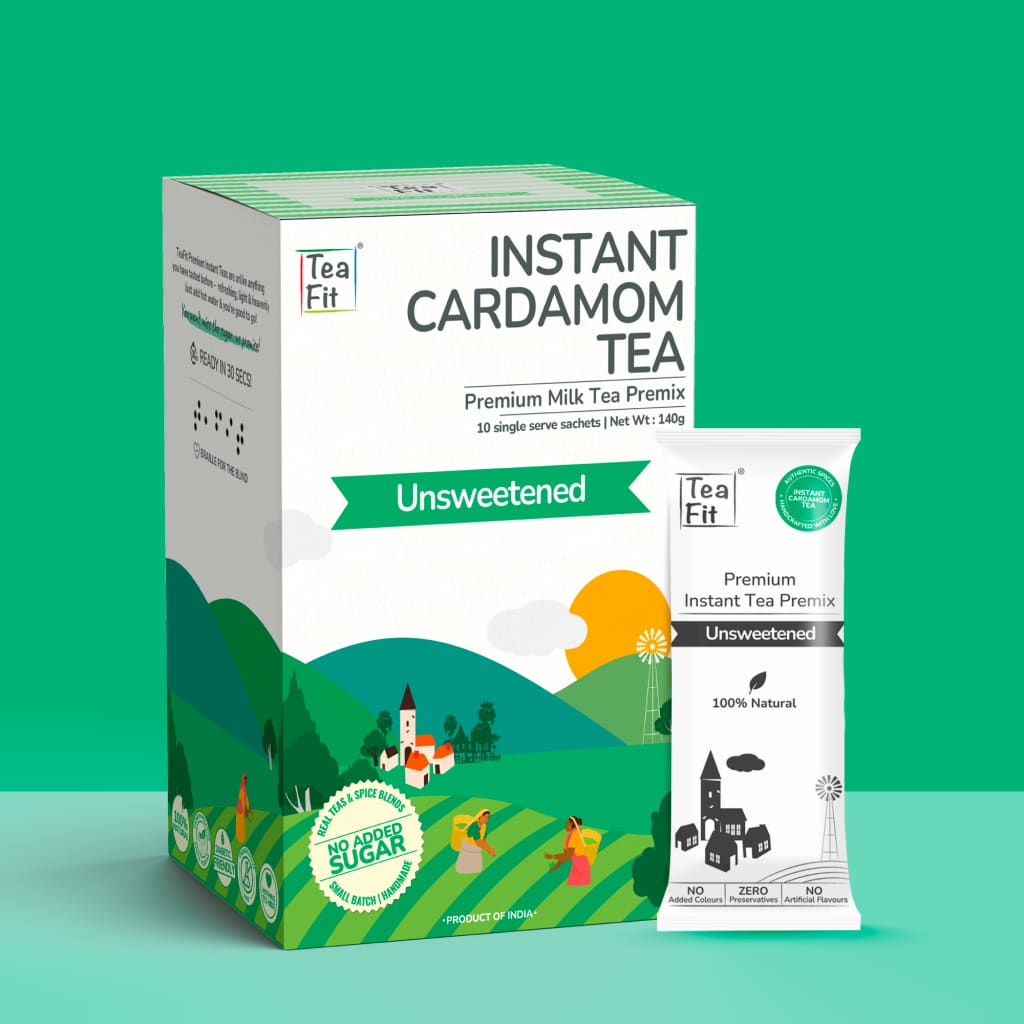 Cardamom Tea Premix - Unsweetened - Powdered Beverage Mix