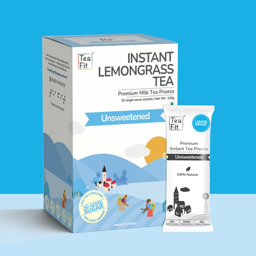 Instant Lemongrass Tea Premix - Unsweetened - Powdered