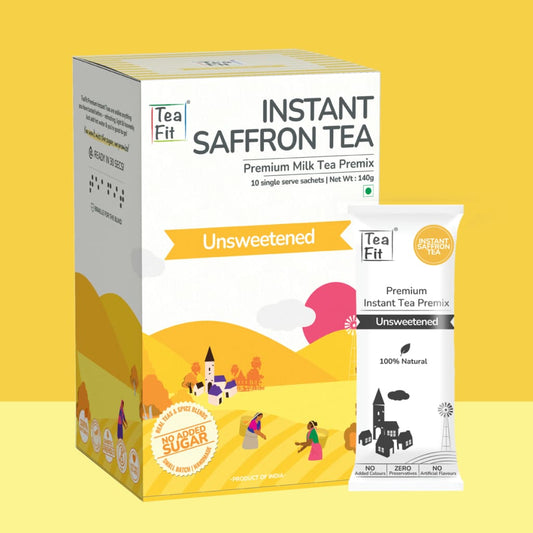 Instant Saffron Tea Premix - Unsweetened - Powdered