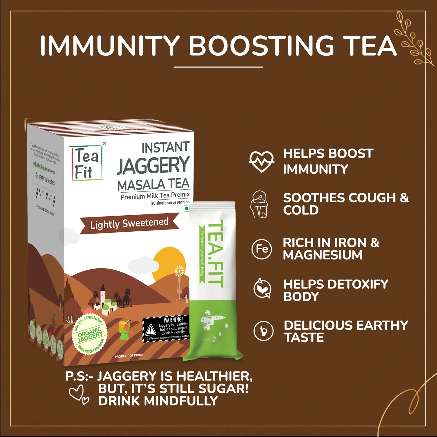 Té Masala Jaggery Instantáneo Premezclado