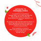 Tea Fit brand story text on a red circular background with a cup of chai