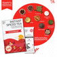 Tea Fit Instant Spiced Tea Premix packaging shown alongside ingredient callouts on a red circular graphic, including cloves, cardamom, nonfat dry milk, ginger, cinnamon, black pepper, single estate tea leaves, and nutmeg. The package is labeled unsweetened and premium instant tea premix.