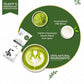 Tea Fit Matcha Latte sachet with a latte art cup surrounded by ceremonial matcha powder from Japan and unsweetened milk blend