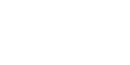 White pixelated logo on black background, ruben brand.